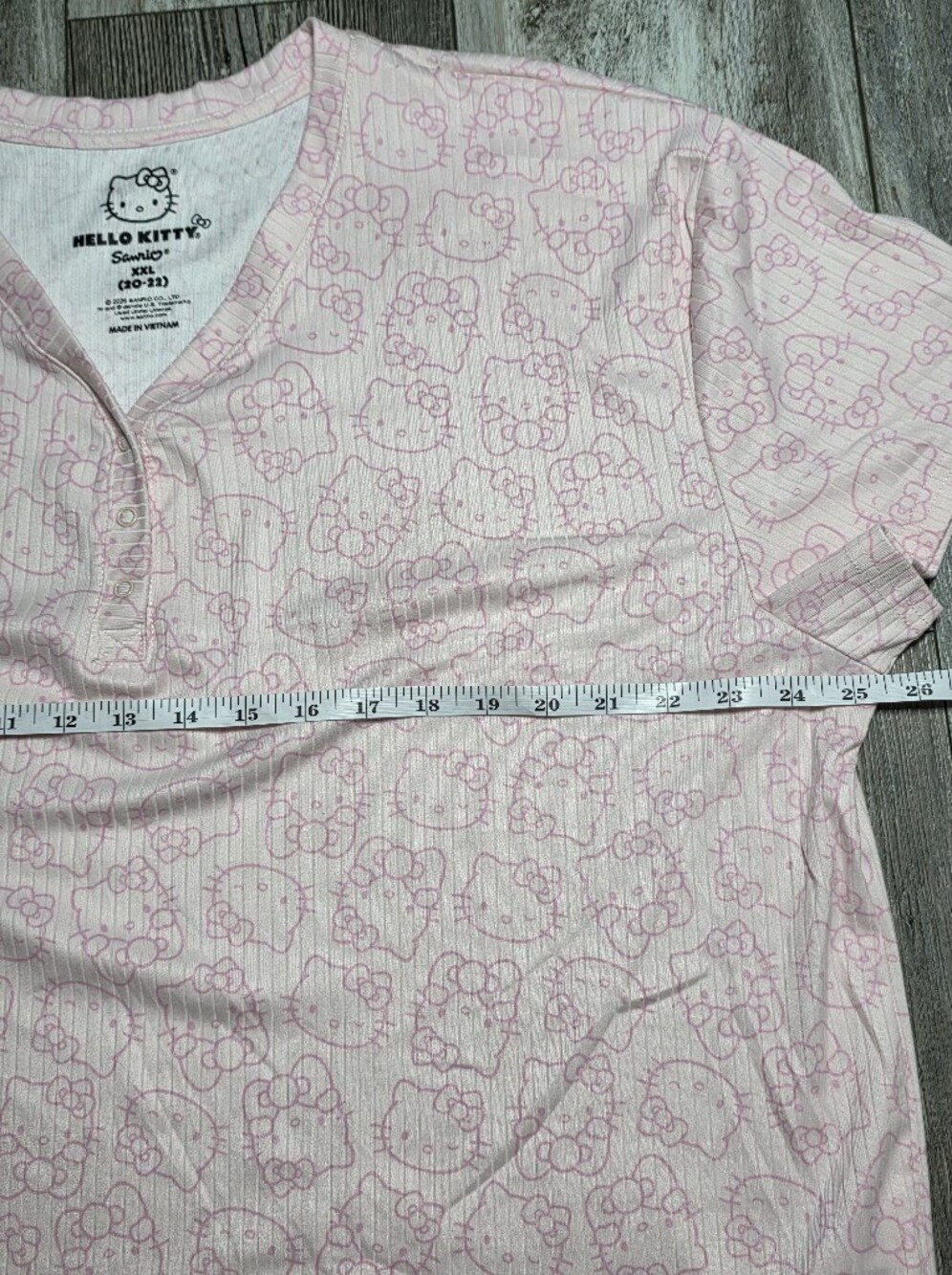 Hello Kitty Ribbed Henley 2-Piece Pajama Set Sz XXL *NWT - Picture 6 of 15